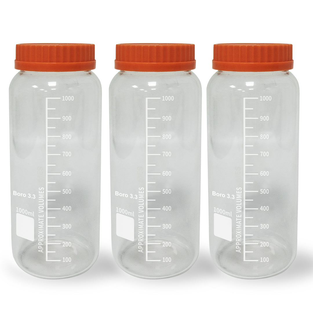 EM GL70 High Borosilicate Glass Bottle-1000ml,Heat/Acid/Pressure Resistant