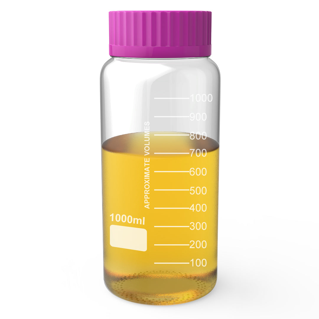 1000ml GL80 Large Purple Cap Reagent Glass Bottle Thickened Chemical Sampling Wide Mouth Bottle Borosilicate Storage Glass Bottles Lab Media Bottles