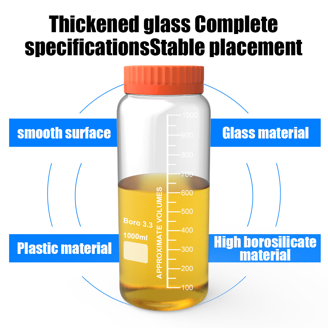 EM GL70 High Borosilicate Glass Bottle-1000ml,Heat/Acid/Pressure Resistant