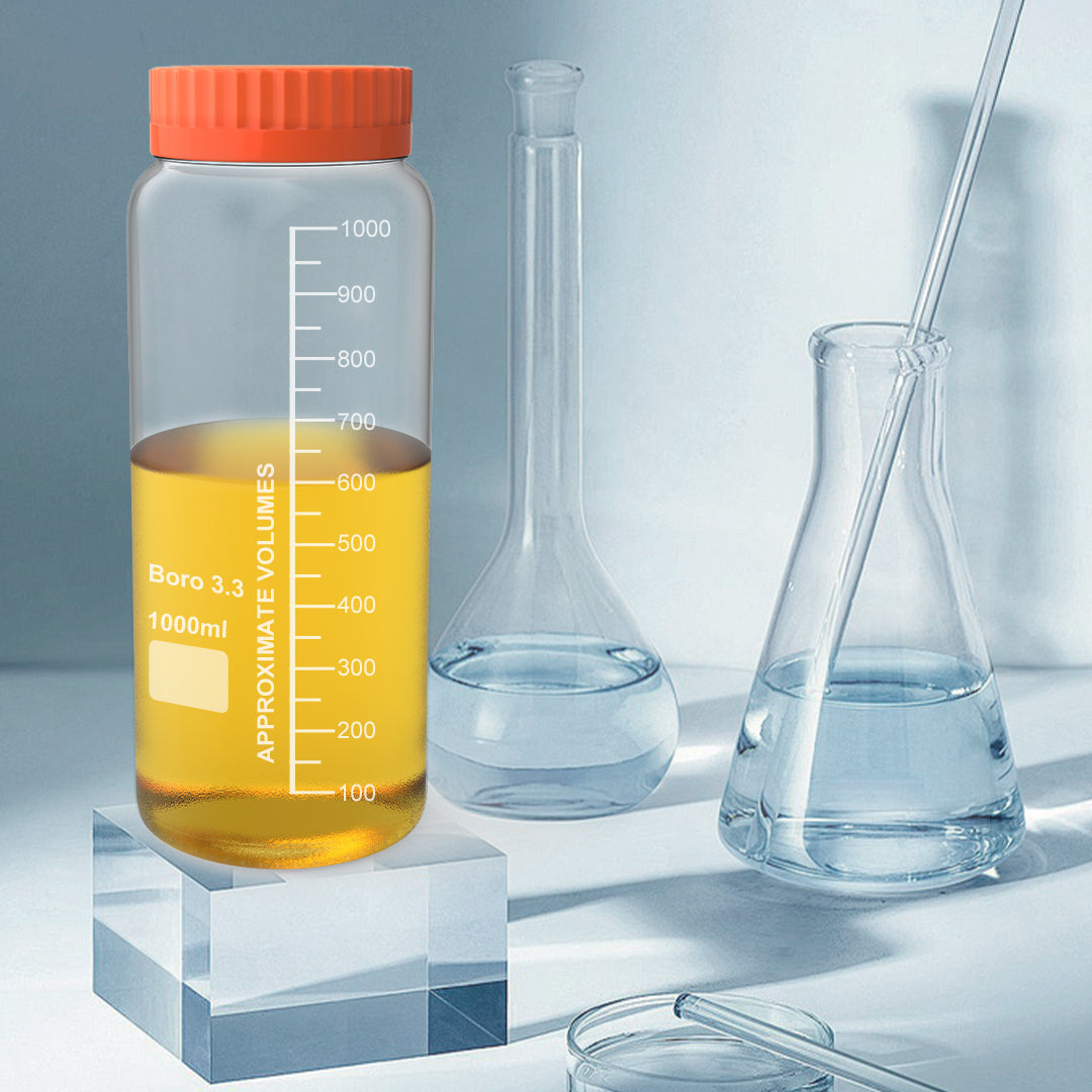 EM GL70 High Borosilicate Glass Bottle-1000ml,Heat/Acid/Pressure Resistant